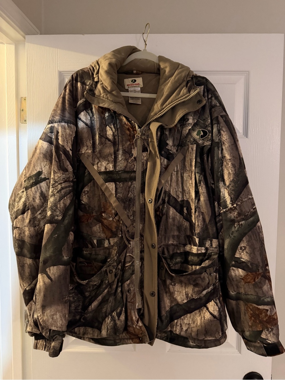 Mossy Oak Men's Realtree Camo Puffer Jacket - Brown/Green/Tan